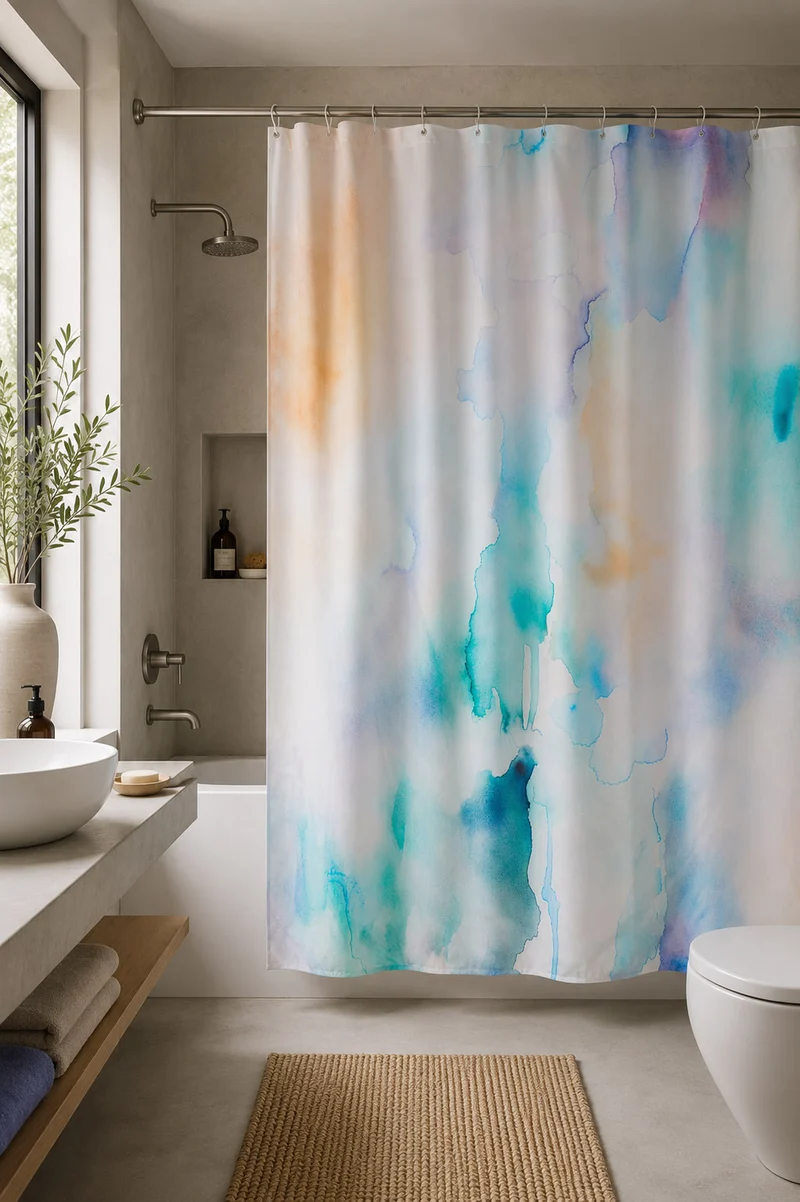 Artist Cotton Shower Curtain "Washed Out" by Dario Cortese