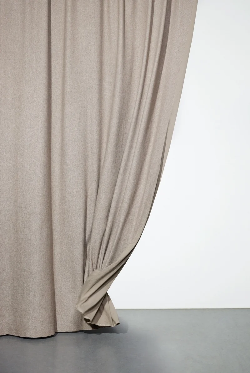 Cashmere Cotton Curtains in Light Brown Color