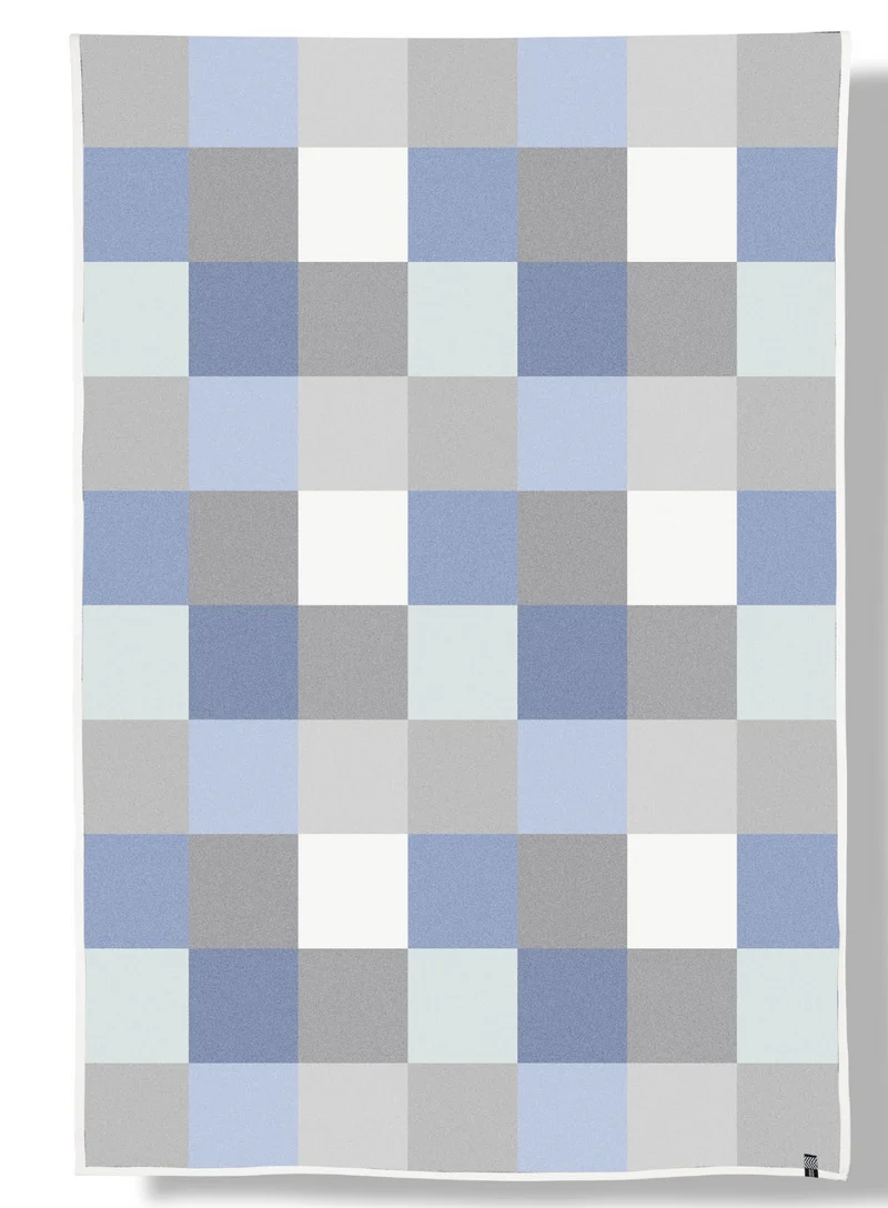 Bico Wool Blanket Check - Blue / Grey
