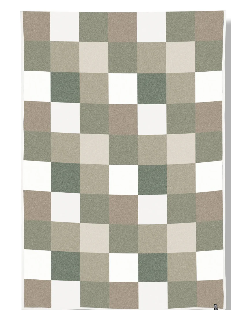 Bico Blanket wool Check - Grey / Green