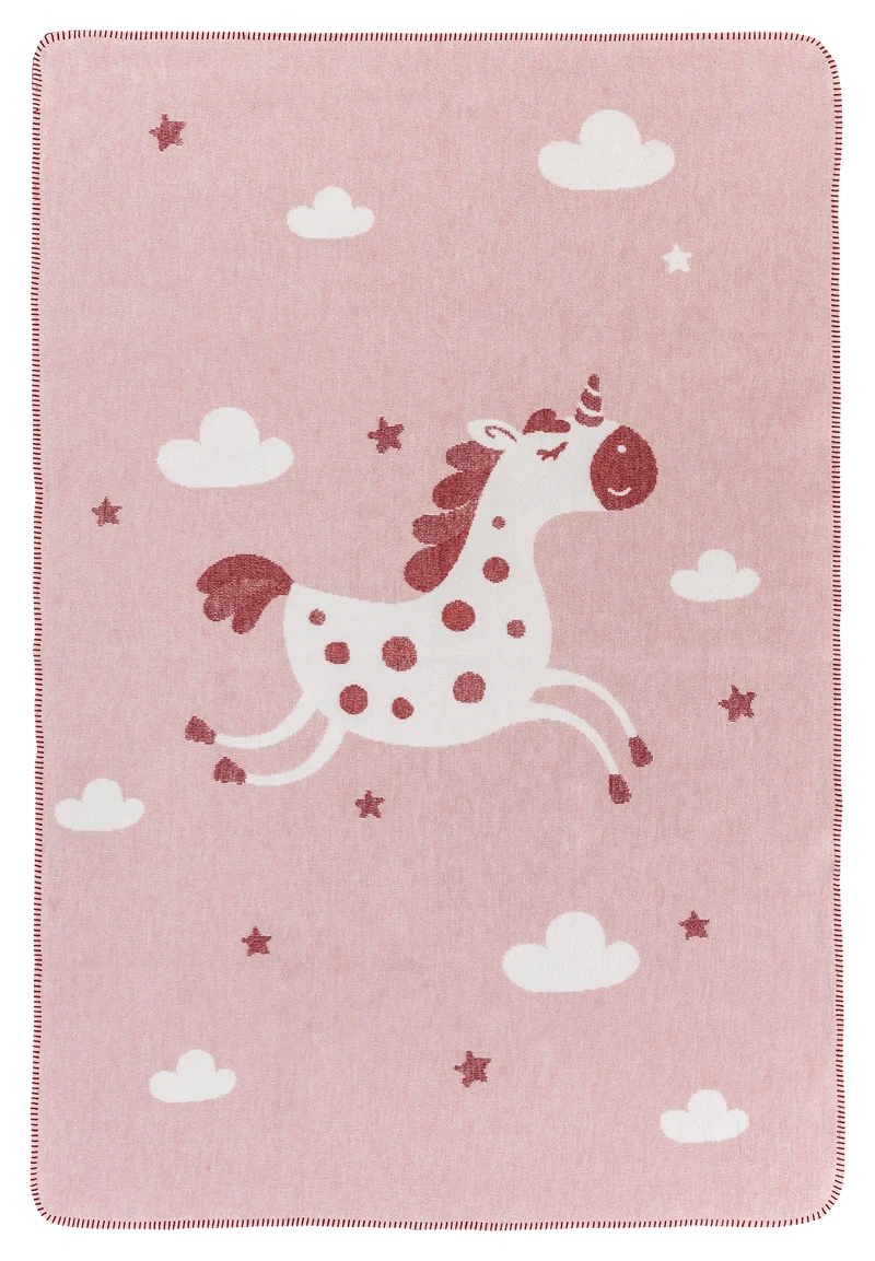 Kinderdecke Einhorn aus Bio-Baumwolle – 100 × 150 cm | Richter