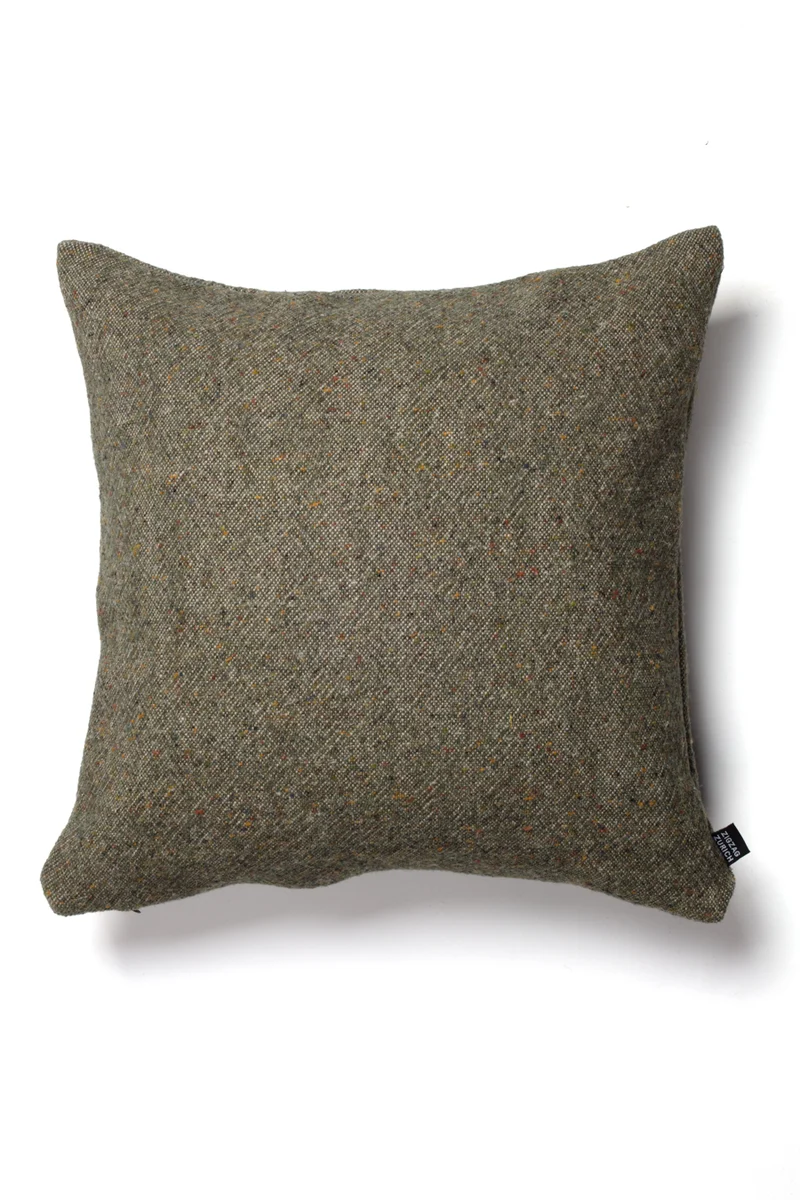 Linen Wool Cushion "Moritz" - Forest Green