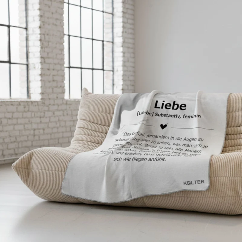 Liebe Kuscheldecke – Bio-Baumwolldecke 150 × 200 cm | Kolter