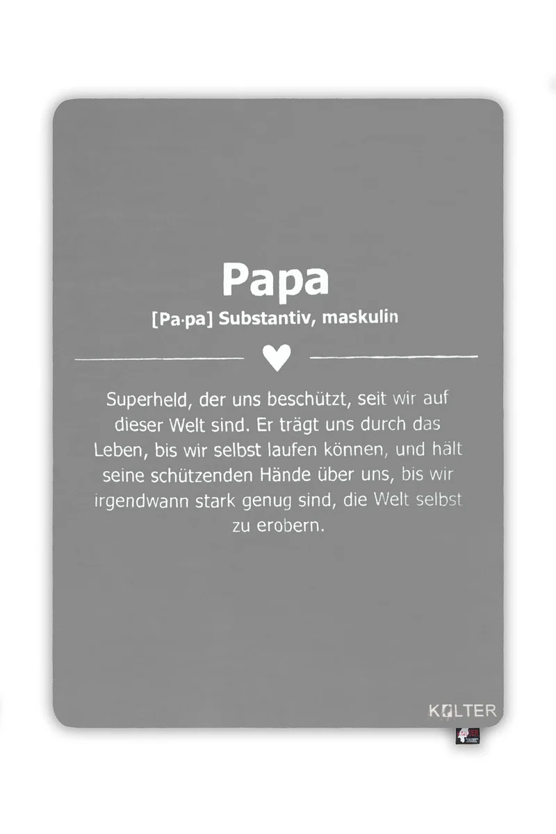 Papa Kuscheldecke – Bio-Baumwolldecke 150 × 200 cm | Kolter