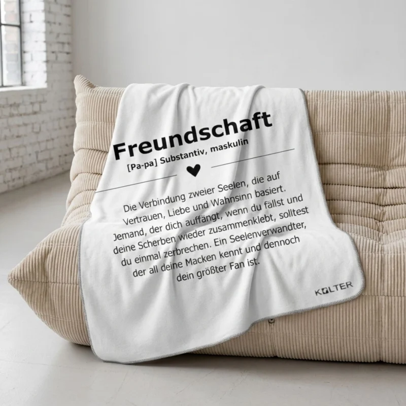 Freundschaft Kuscheldecke – Bio-Baumwolldecke 150 × 200 cm | Kolter