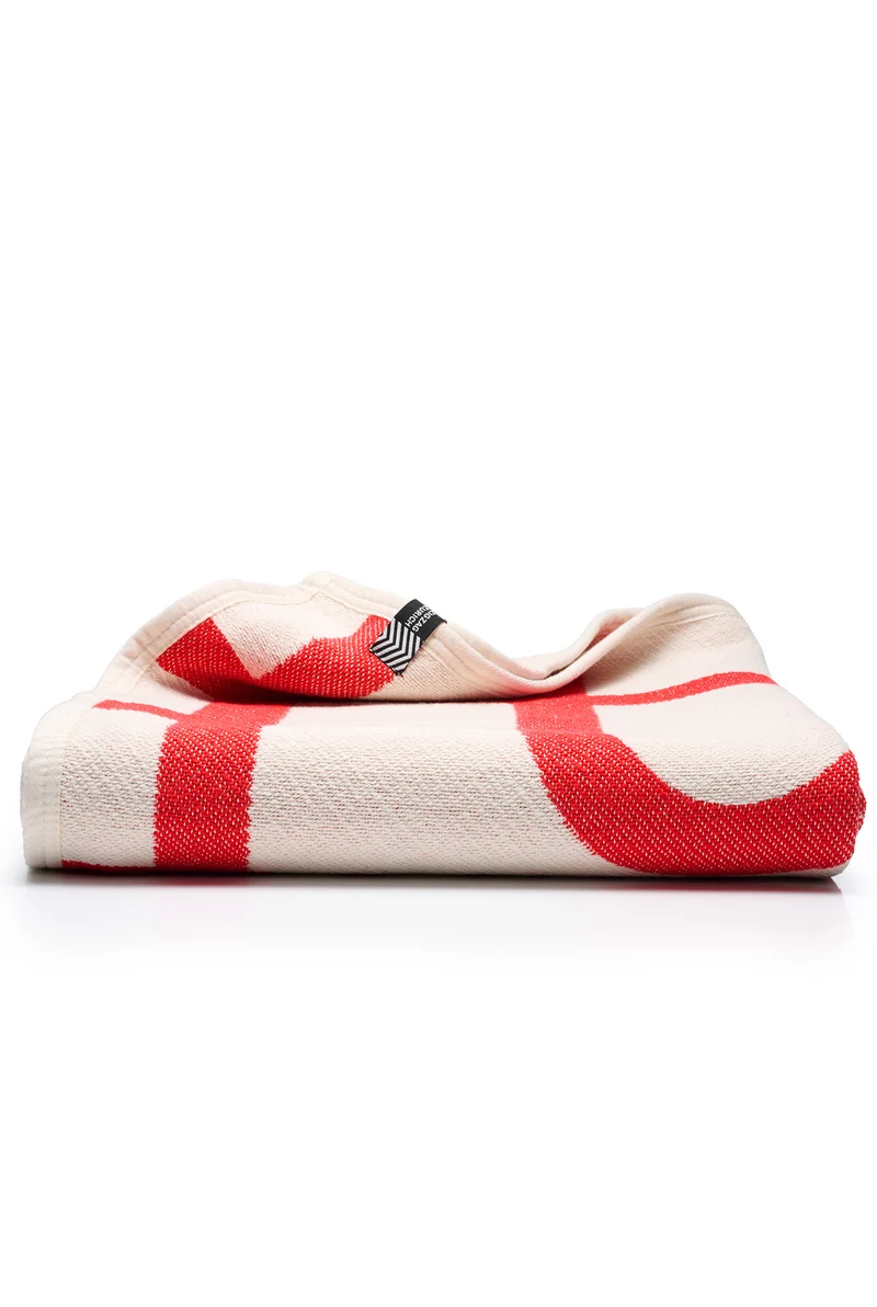 Cotton Blanket “Maglia” Red by Paolo Giacomazzi