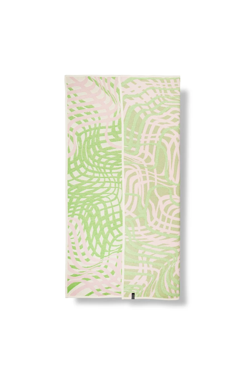 Cotton Blanket “Simple Distortion” in Green by Francesca Franceschi