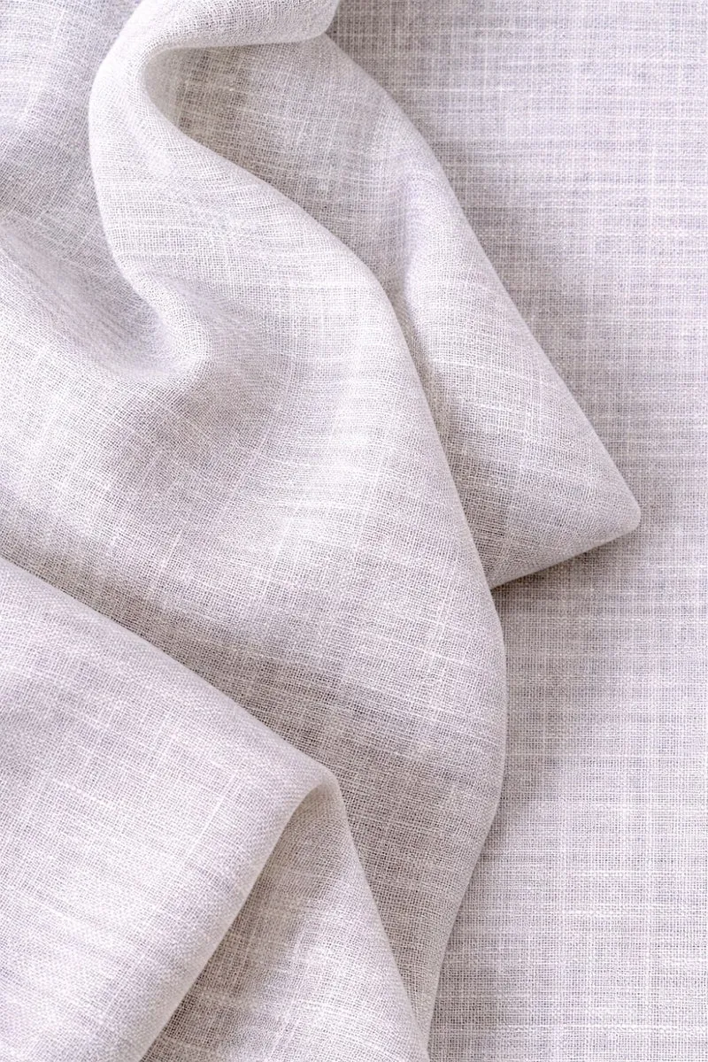 Wool & Linen Curtains "Lana Lino" in Light Grey Color