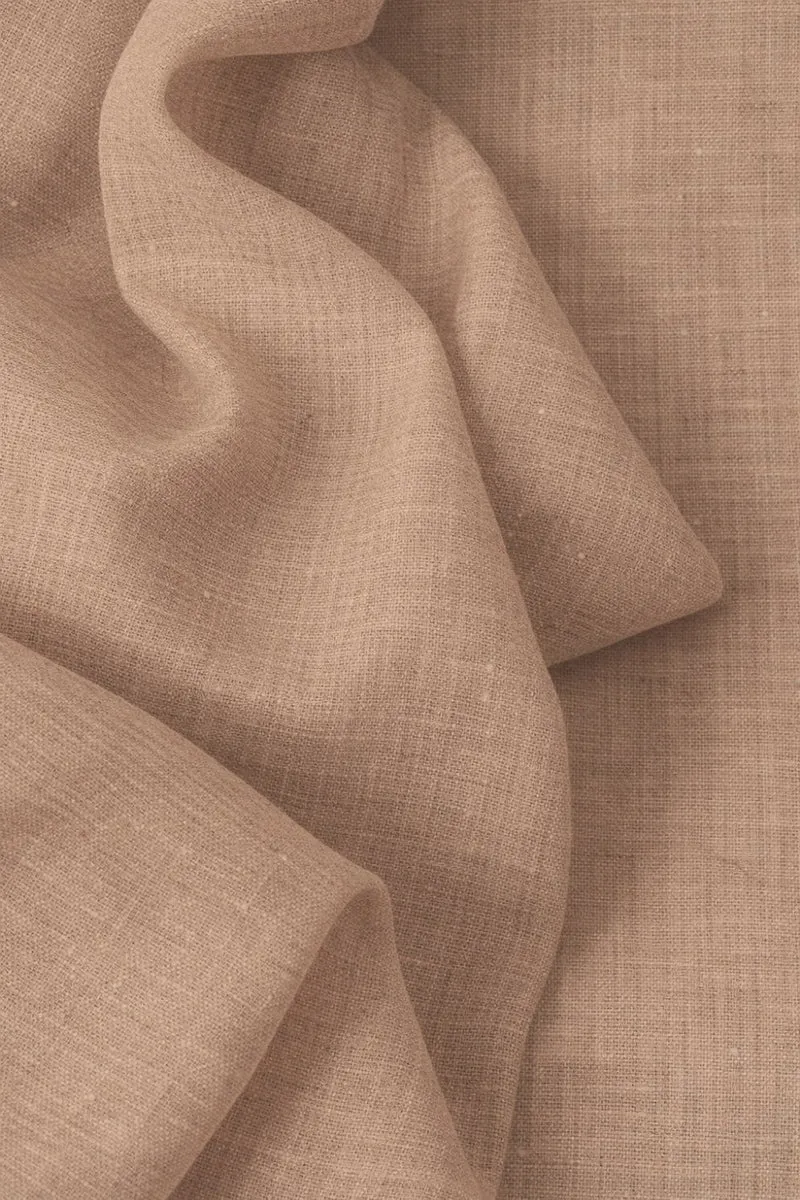 Wool & Linen Curtains "Lana Lino" in Light Brown Color