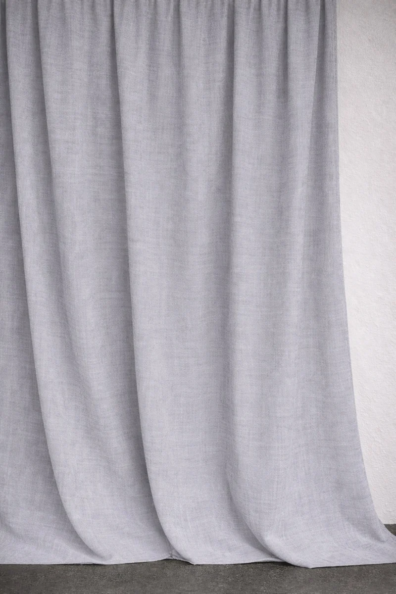Wool & Linen Curtains "Lana Lino" in Grey Color