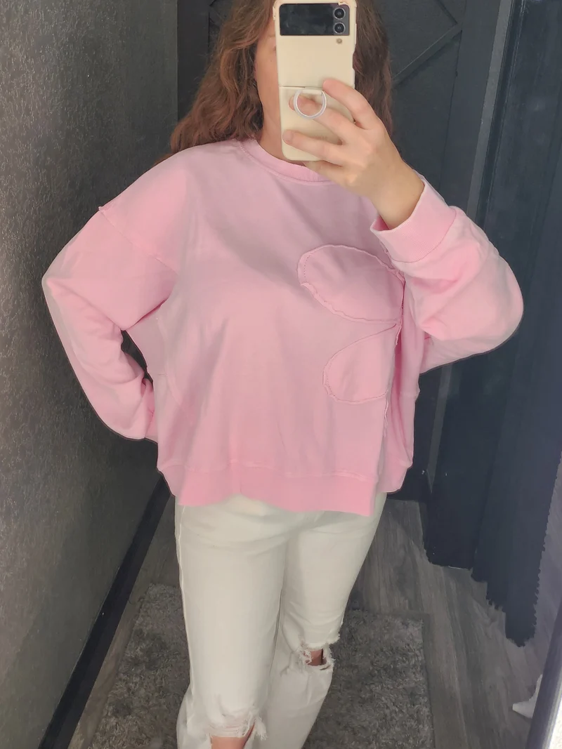 Daisy Sweatshirt (Cotton Candy Pink)