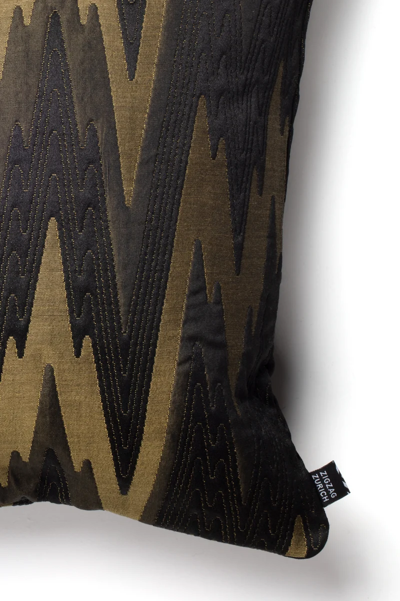 Two Tone Cushion "Zigzagone" - Gold