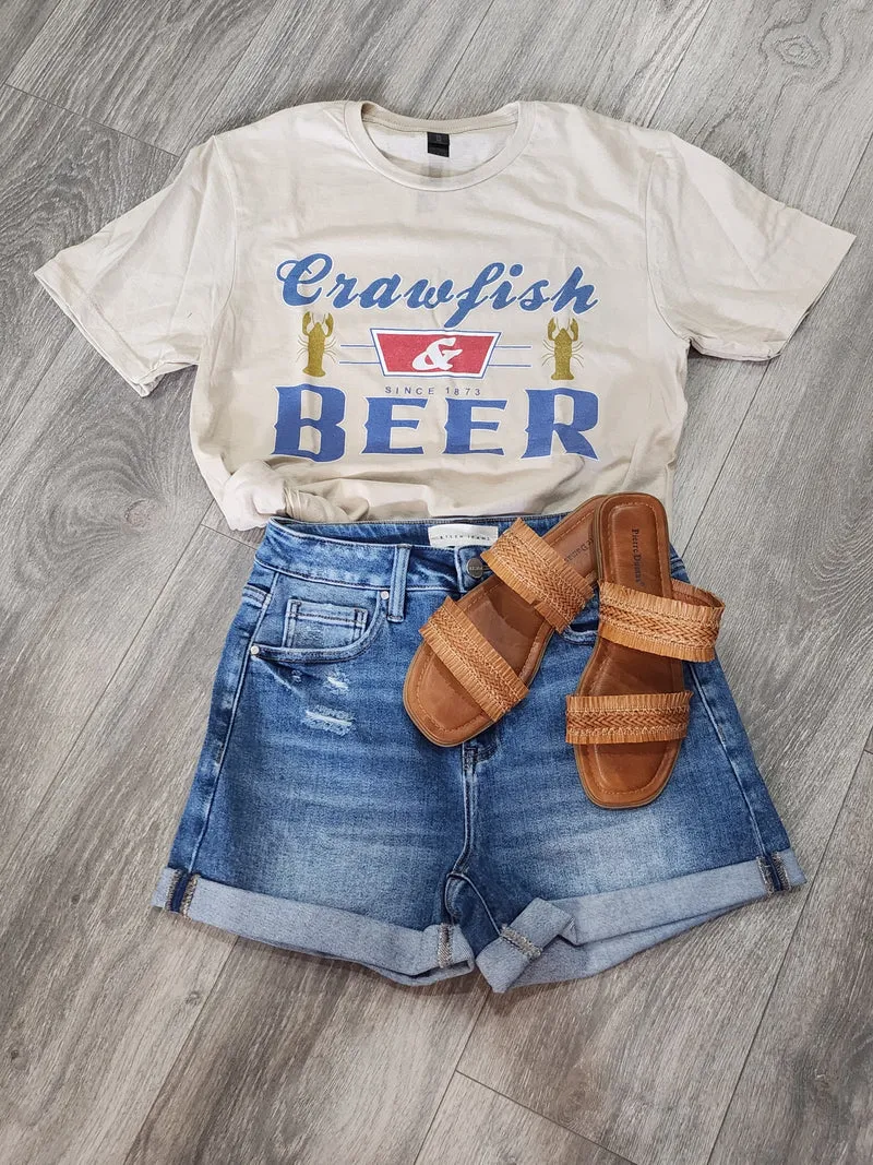 Crawfish & Beer Graphic T-Shirt (Cream)