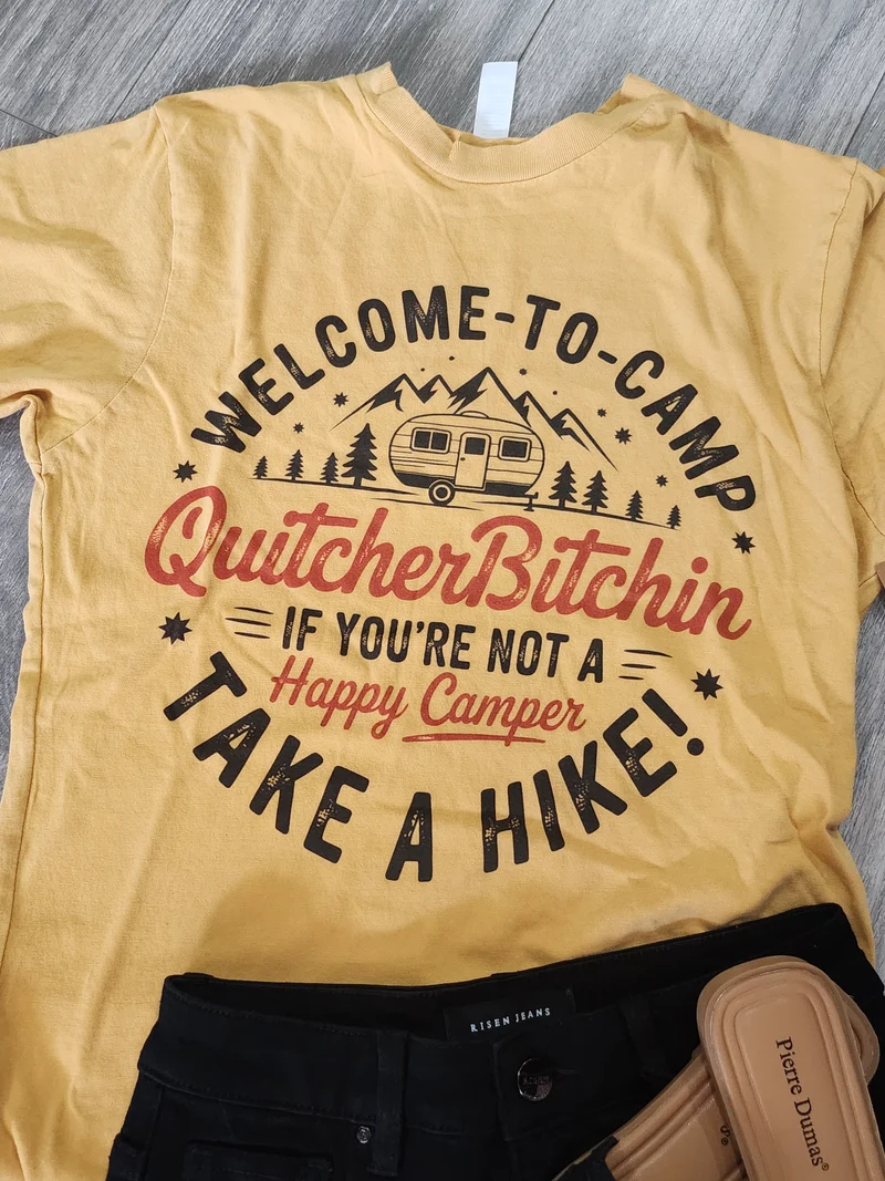 Quitcher Bitchin' Camp T-Shirt (Mustard)