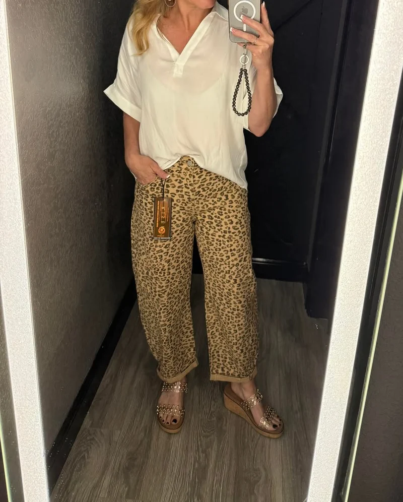 Reno Barrel Jeans (Leopard)