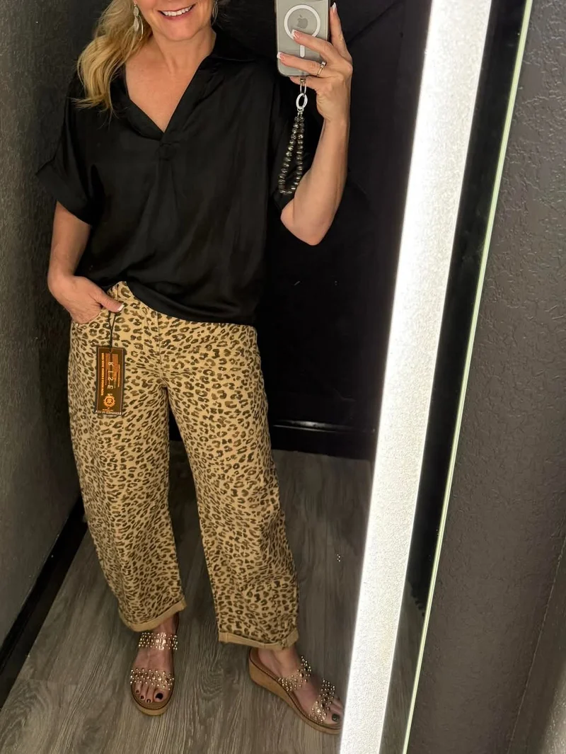 Reno Barrel Jeans (Leopard)