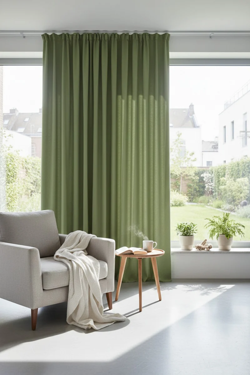 Blackout Curtains “Nightfall” in Green Color