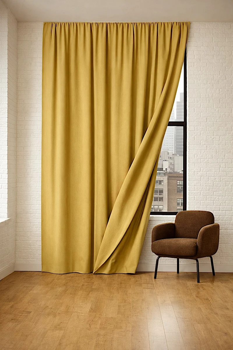 Blackout Curtains “Nightfall” in Ocre Color