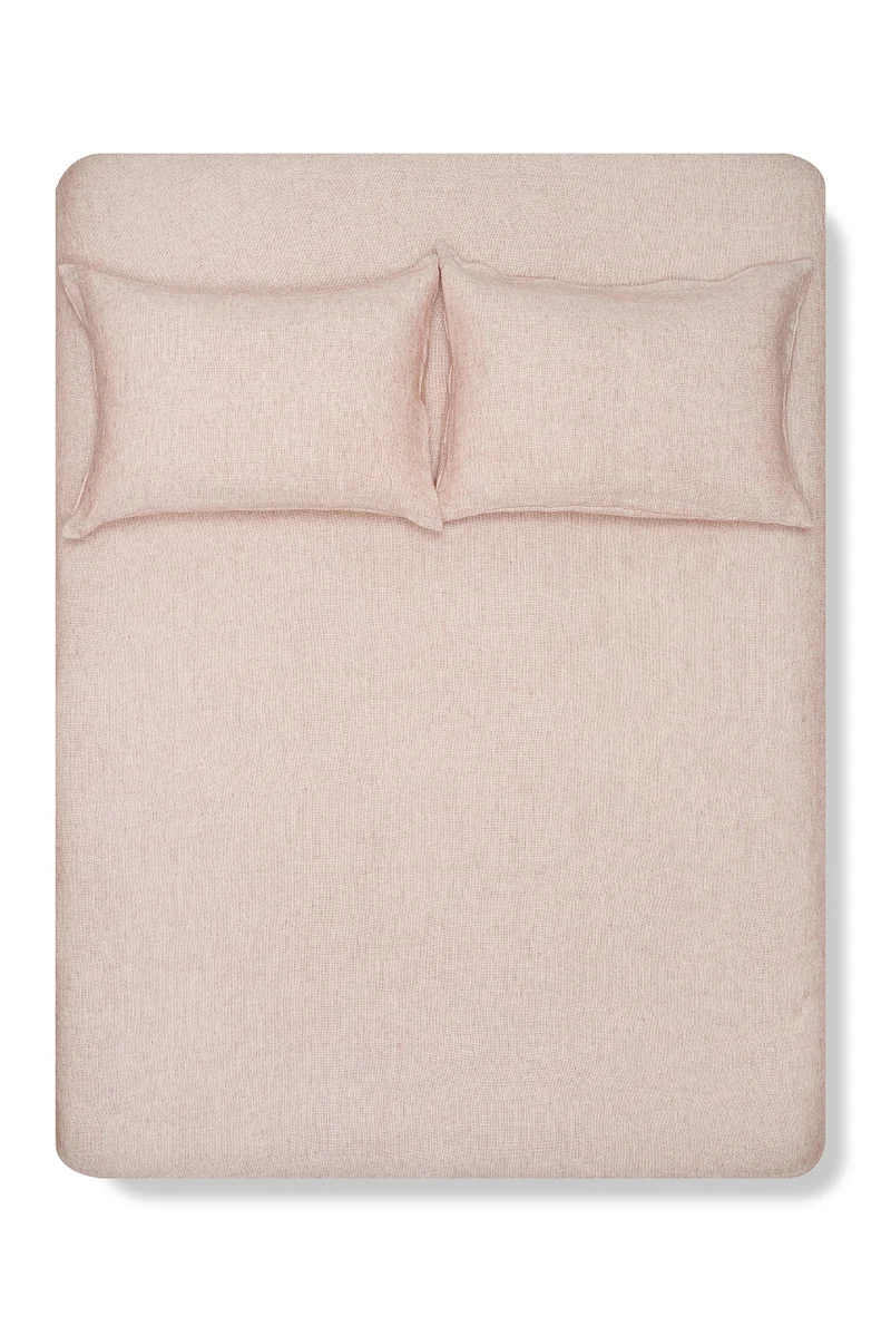 Linen Bedding Small Check in Rust Color