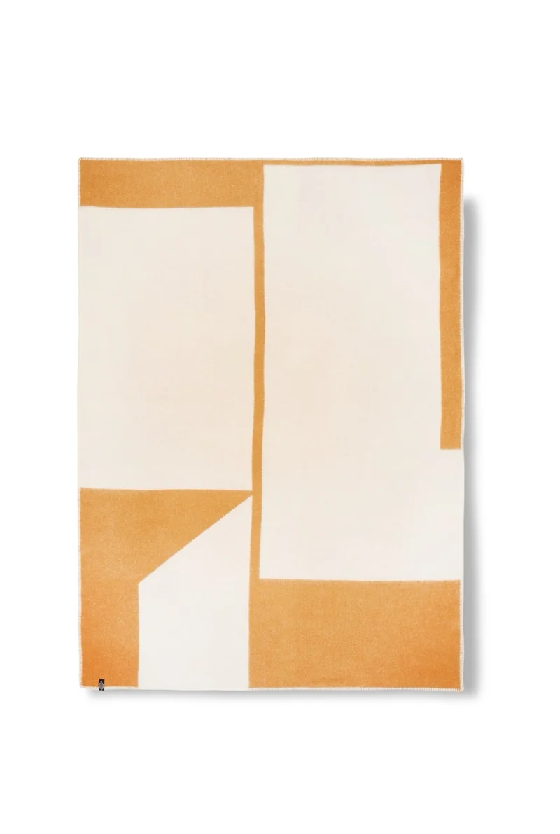 Wool Blanket "Cut-Up Orange" by Ulla Pedersen