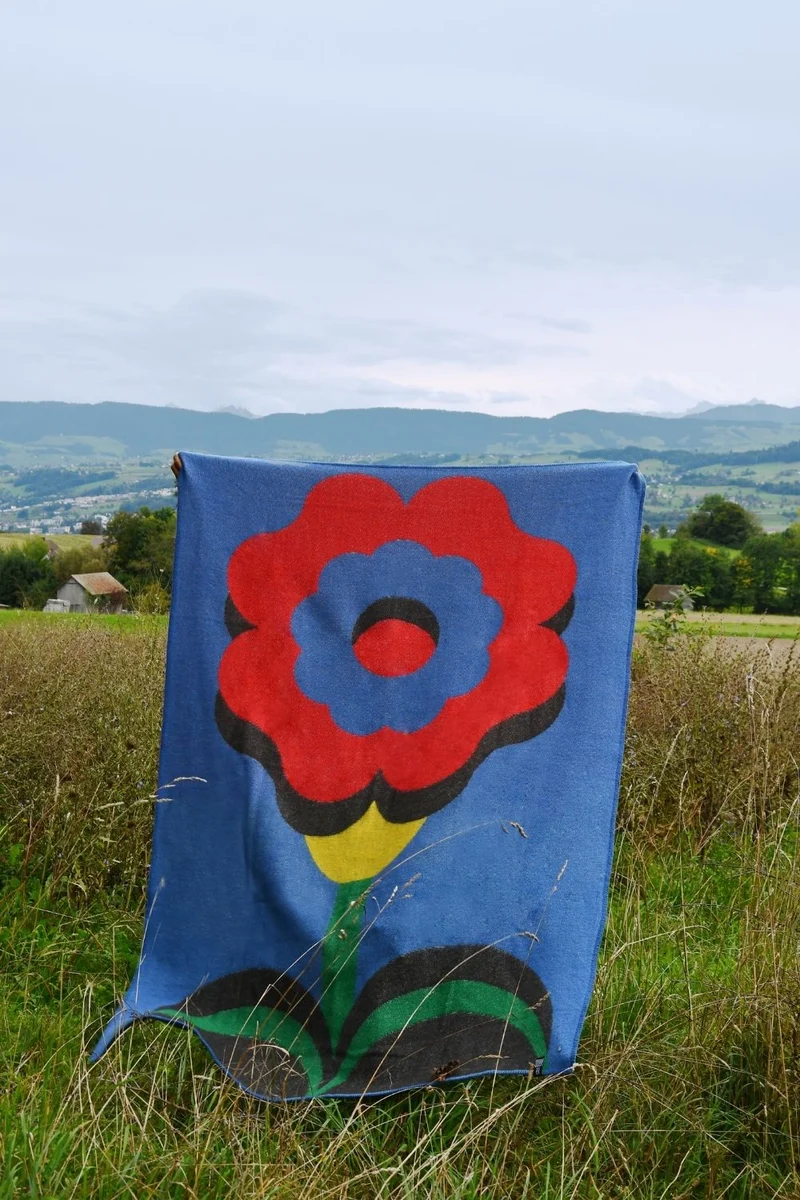 Wool Blanket "Blossom" by Celine Cornu
