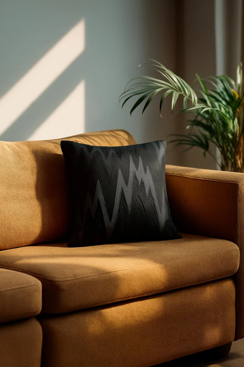 Two Tone Cushion "Zigzagone" - Sky Blue