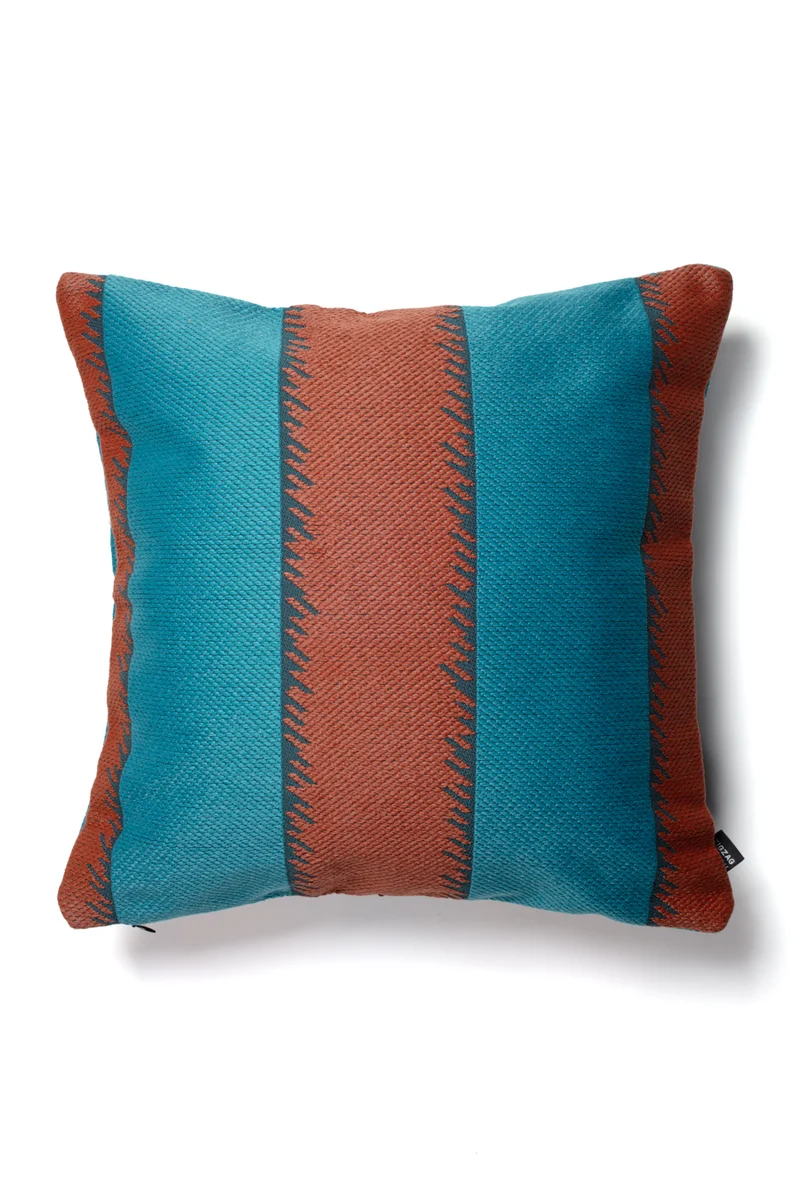 Indoor Outdoor Cushion "One Love" - Petrol Terracotta