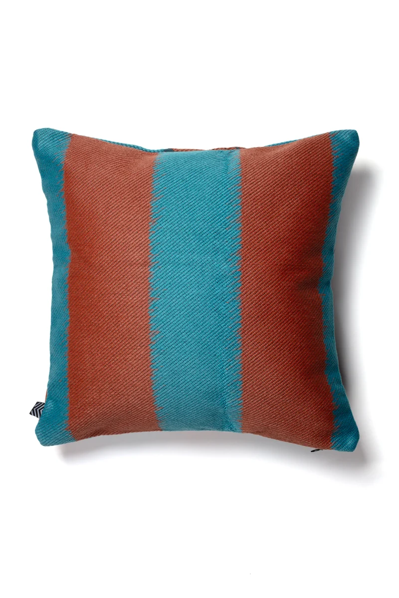 Indoor Outdoor Cushion "One Love" - Petrol Terracotta