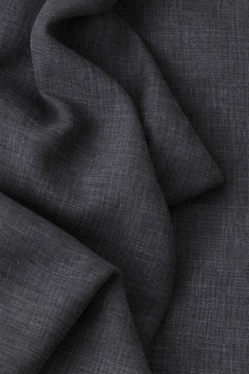 Wool & Linen Curtains "Lana Lino" in Anthracite Color