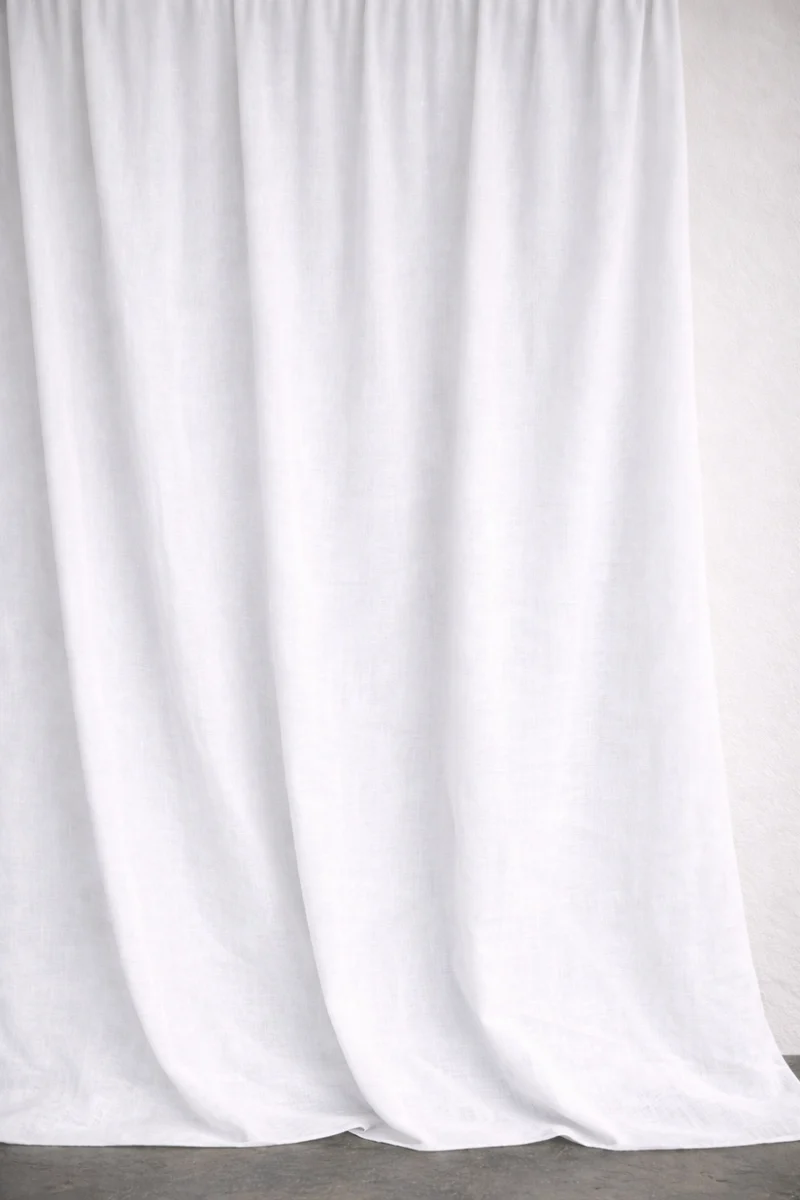 Wool & Linen Curtains "Lana Lino" in White Color