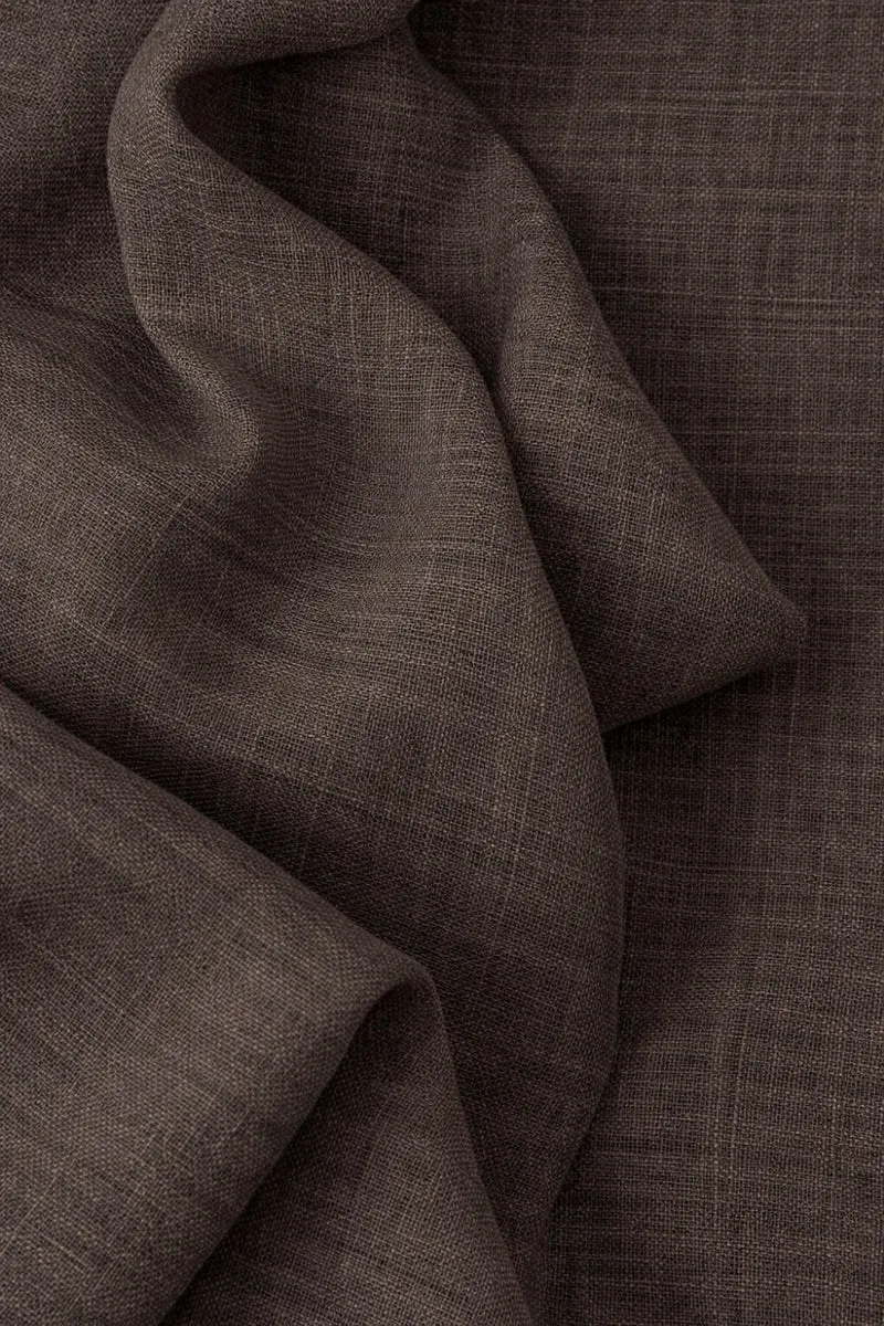 Wool & Linen Curtains "Lana Lino" in Brown Color