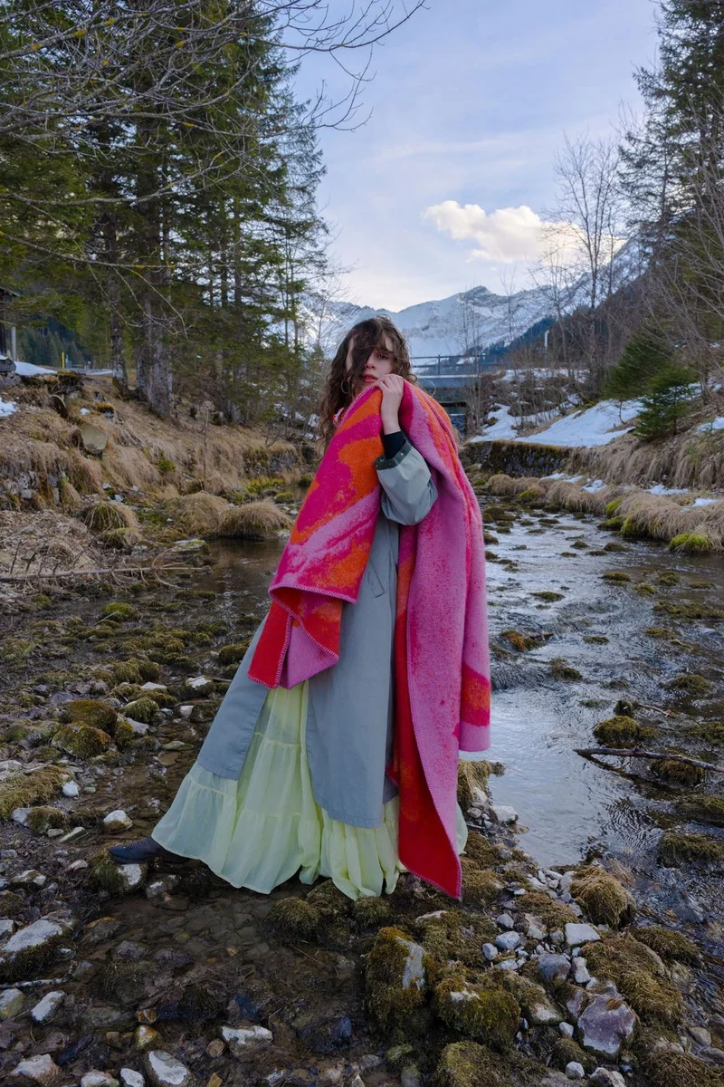 Wool Blanket "Fire Dreams" by Petra Dutli