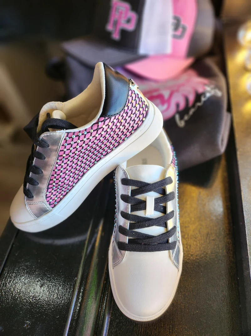 Steve Madden's JRowdy Shoes (Pink/White Sparkle) YOUTH