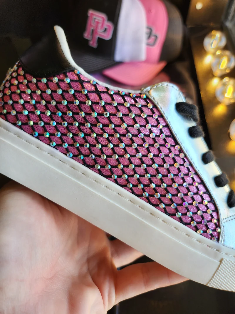 Steve Madden's JRowdy Shoes (Pink/White Sparkle) YOUTH