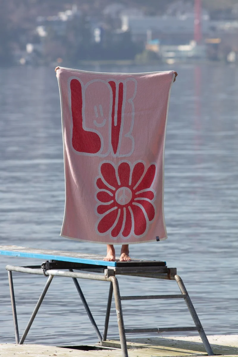Cotton Beach Towel & Mini Blanket “Love” by Jody Barton