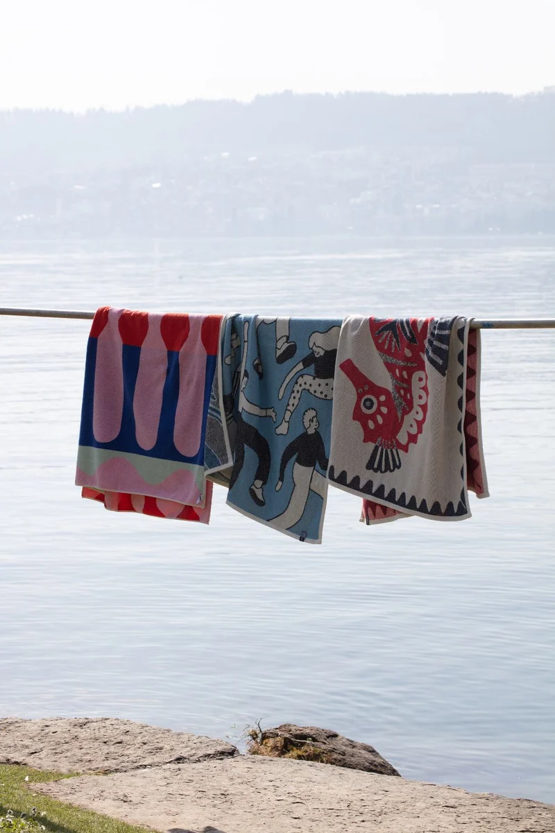 Cotton Beach Towel & Mini Blanket “Hippocuddle” by Dario Cortese