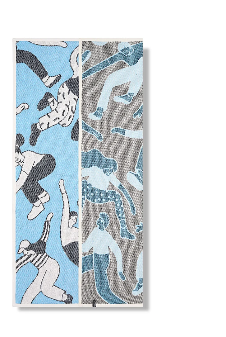Cotton Beach Towel & Mini Blanket “Skaters” by Peter Phobia
