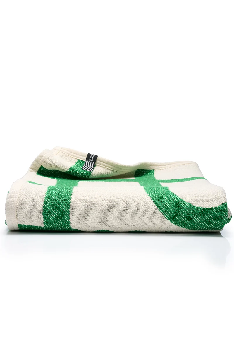 Cotton Blanket “Maglia” Green by Paolo Giacomazzi