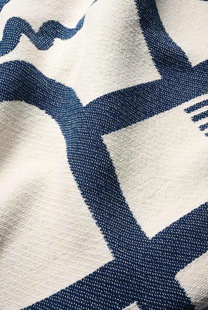 Cotton Blanket “Maglia” Navy by Paolo Giacomazzi