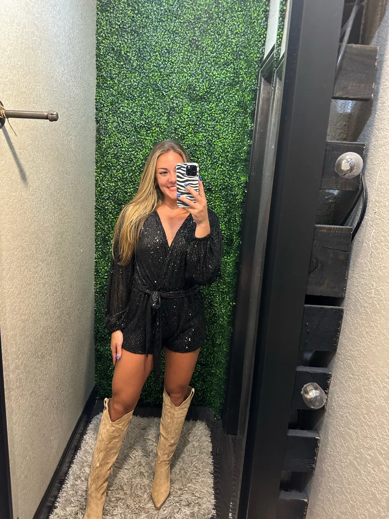 Sequin Romper (Black)