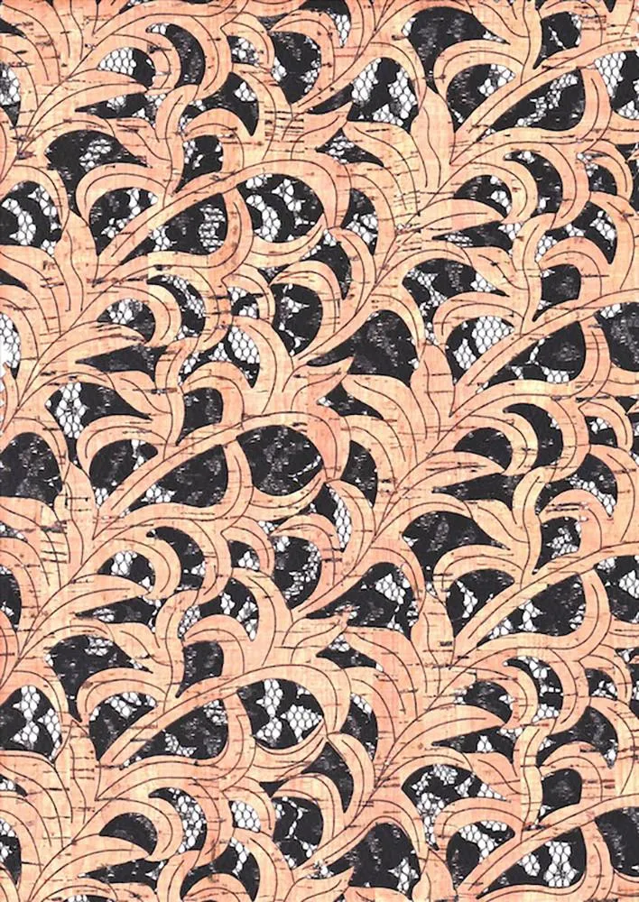 Cork and Lace Fabric "Juana"- Haute Couture Collection - SALE