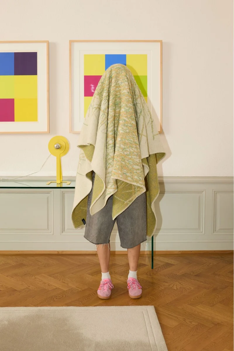 Wool Blanket "Festive Tangle Natural" by Tom Koken