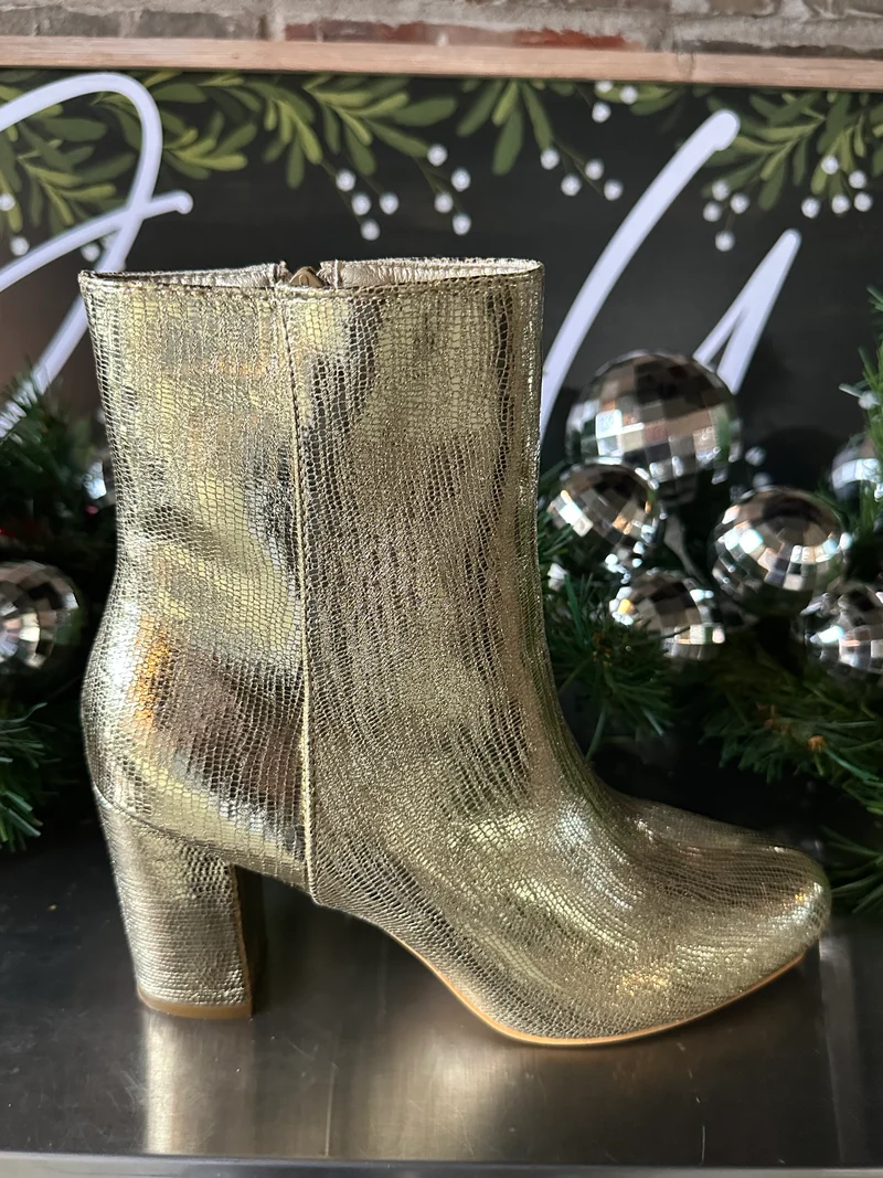 Gold Metallic Booties