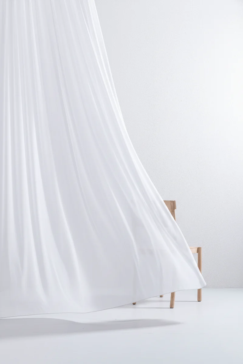 Luxury Sheer Curtains "Georgette" in White Colour