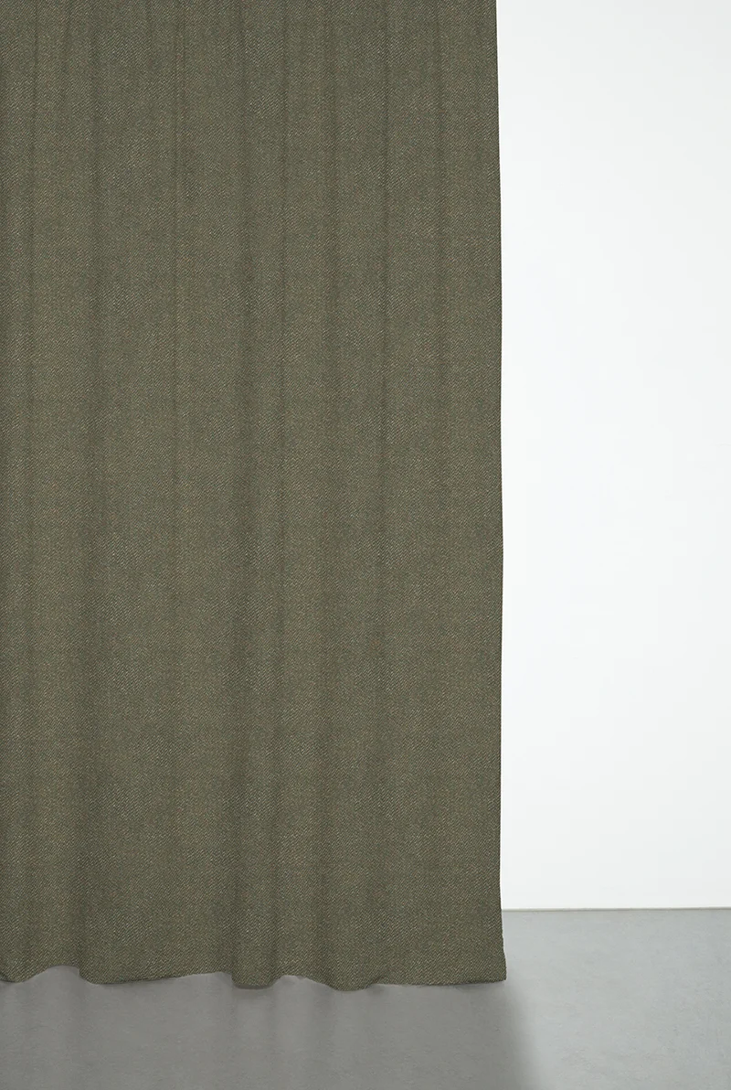 Recycled Wool Curtains Mid-Weight in Sage Green Colour