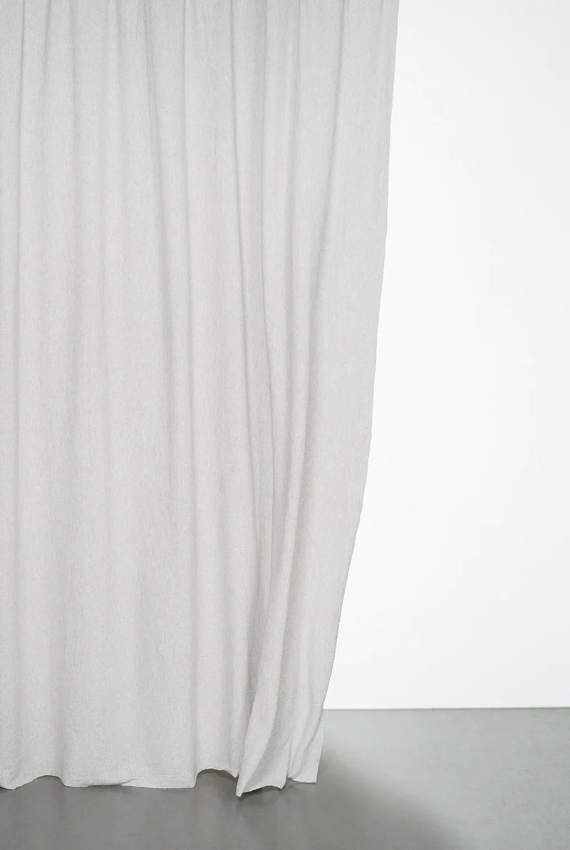 Recycled Wool Curtains Mid-Weight in Light Grey Colour