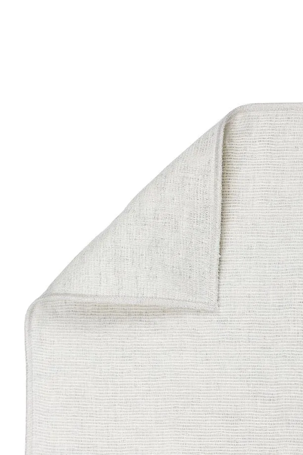 Mona Wool and Cotton Curtain col. White / Light Grey - Extra Wide