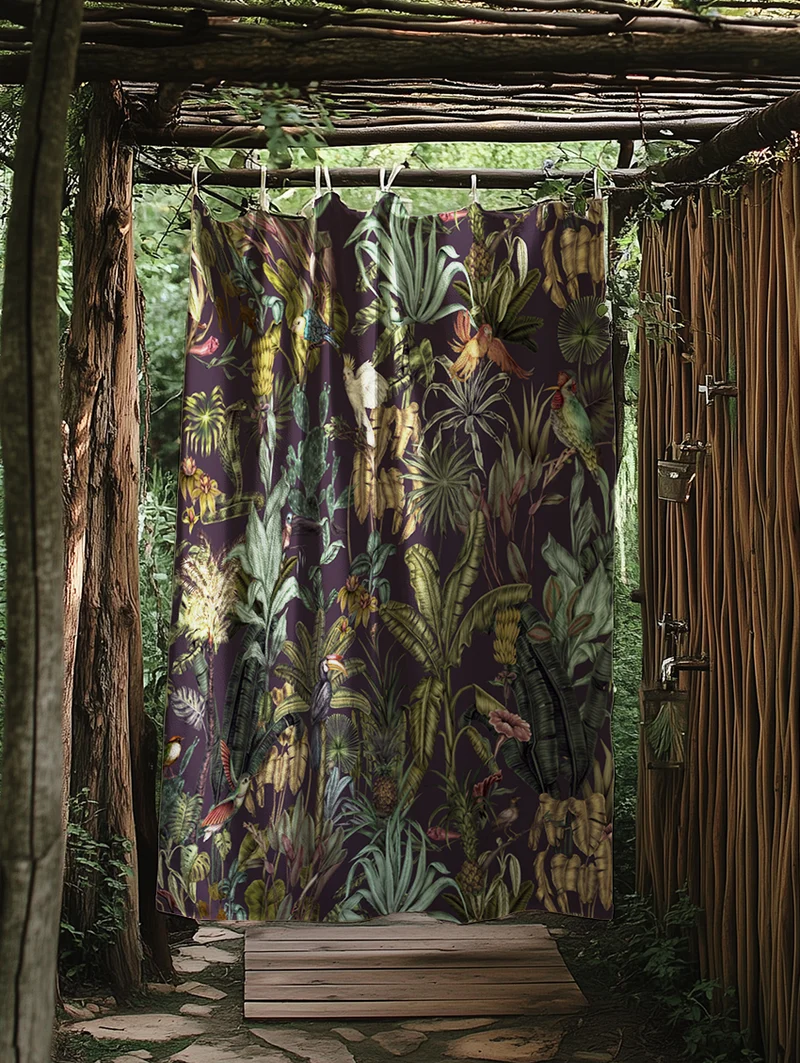 Artist Cotton Shower Curtain "Birds" by Karina Eibatova