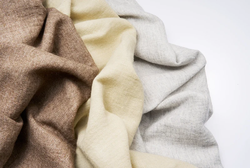 Recycled Wool Curtains Mid-Weight in Beige Colour
