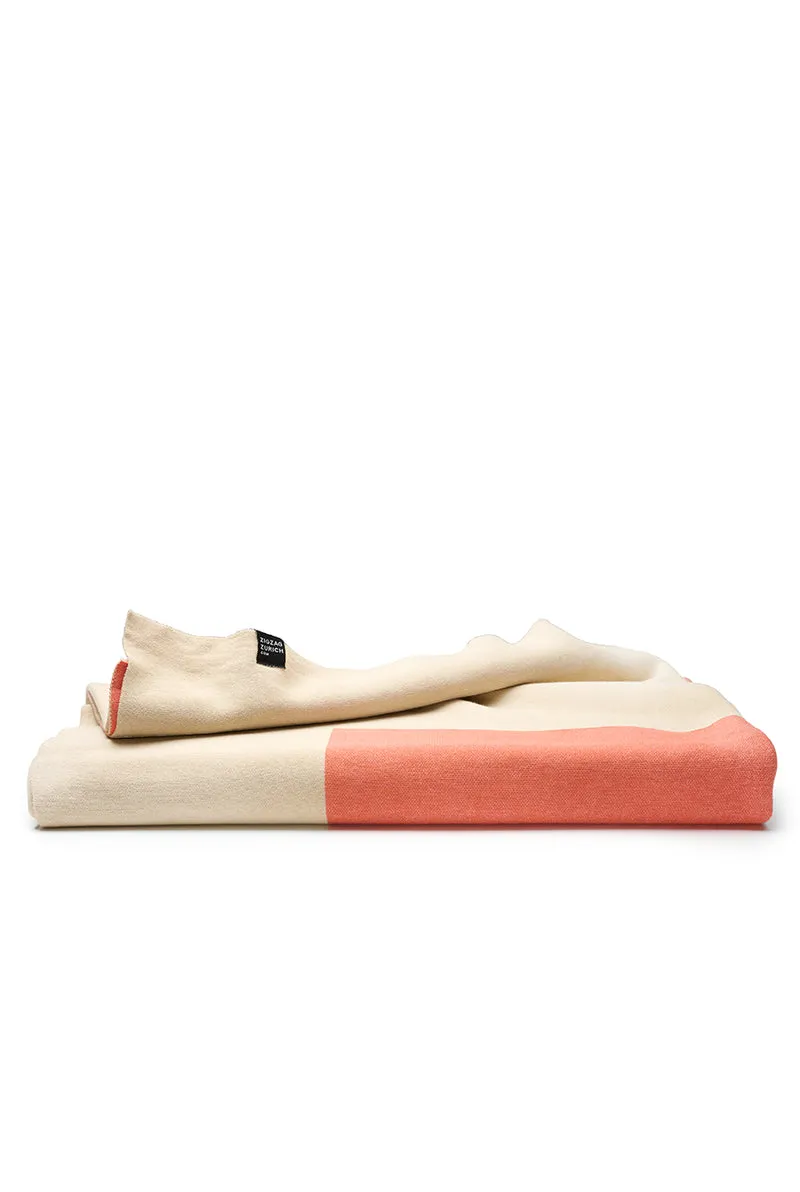 Knit Cotton Blanket "Two Fold Taupe Beige" by Michele Rondelli